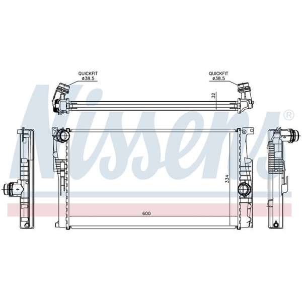 WISCO 7600520 Su Radyatörü Brazıng Mt 600X348 Mm Bmw F20.F21 1.14-1.16-1.18-1.20 Benzin. Dizel Man 