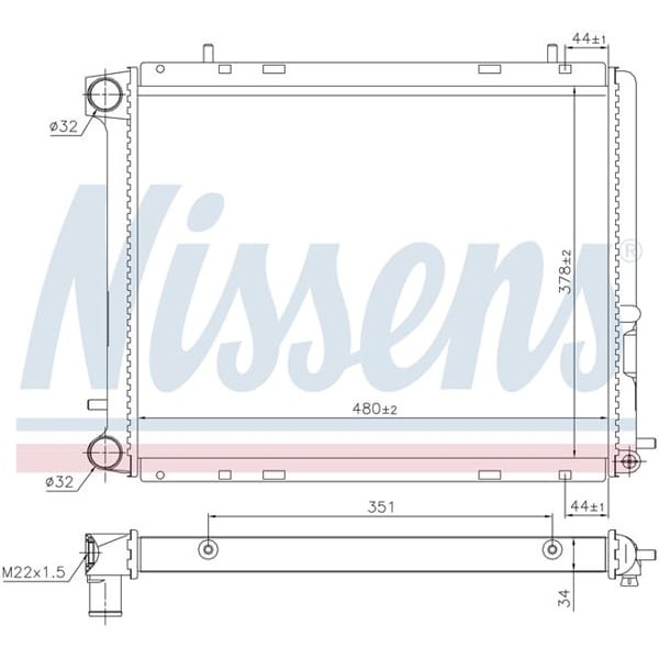 WISCO 7700790964 Su Radyatörü Brazıng Mt 480X388X32 Mm Renault R19 1.9D 88-95 
