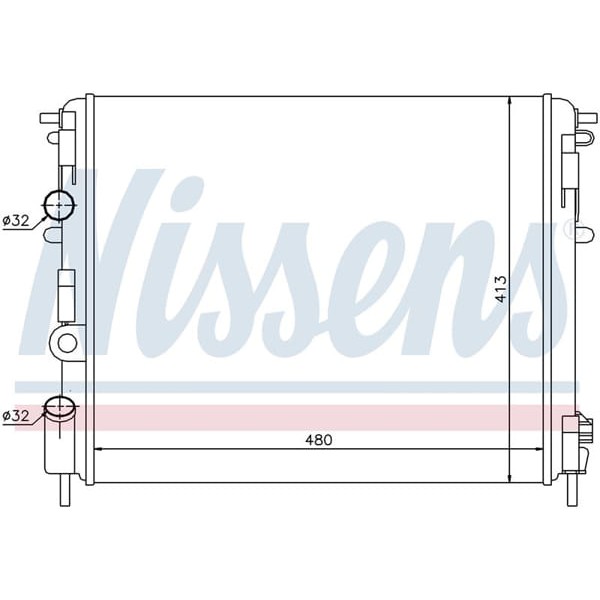 WISCO 8200033831 Su Radyatörü Brazıng Mt 480X398X22 Mm Renaul CLIO Kangoo Symbol 1.5 DCI 01 -