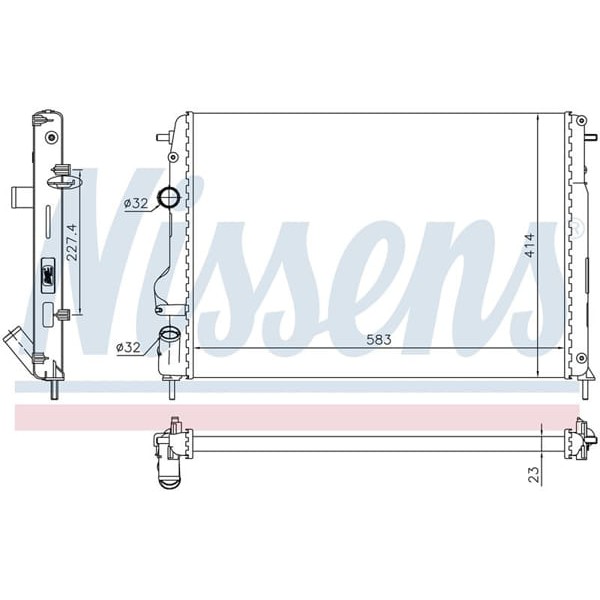 WISCO 8200189288 Su Radyatörü Brazıng Mt-At 585X388X22 Mm Dacia Logan Renault Megane 1.5 DCI 1.6 1.9 