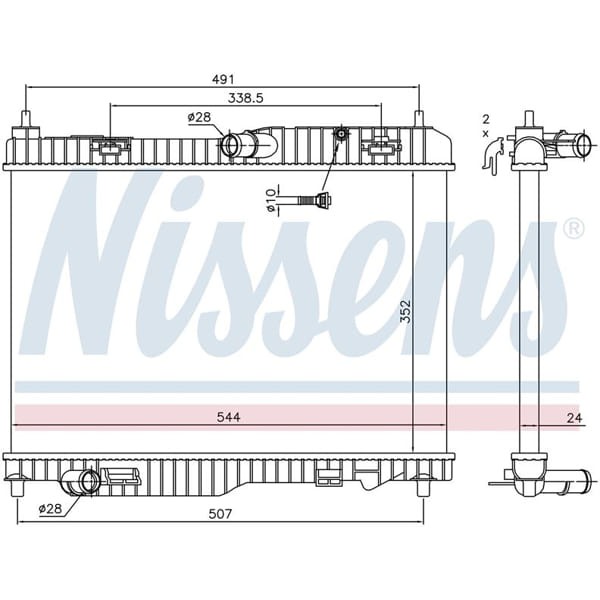 WISCO 8V518005DD Su Radyatörü Brazıng Mt 355X538X16 Mm Ford Fiesta. Courier. B-Max 1.0 Ecoboost 13- 