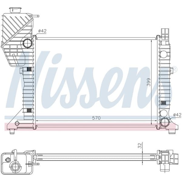 WISCO 9015001800 Su Radyatörü Brazıng Mt 570X408X32 Mm Mercedes Sprinter 2-T B901. B902. 3-T B903. 4