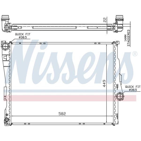 WISCO 9071517 Su Radyatörü Brazıng Mt-At 580X43X32 Mm Bmw 3 Serisi E46 M43. M44 3.18I. 3.18Tds. 3.20 