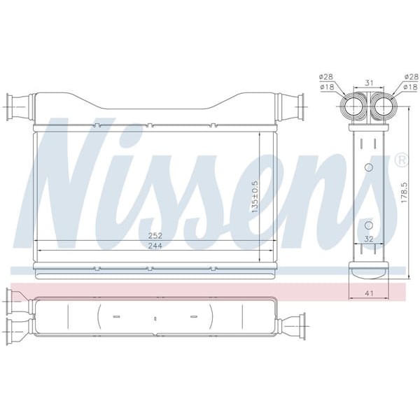 WISCO 9163330 Kalorifer Radyatörü Brazıng Mt-At 135X244 Mm Bmw 5 518 D 525 D 530 D 535 D 550 I Bmw 7 
