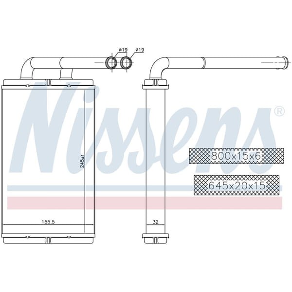 WISCO 96629611 Kalorifer Radyatörü Brazıng Mt-At 245X156X32 Mm Chevrolet Captiva 2.0 D 2.4 3.0 3.2 O