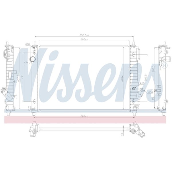 WISCO 96942180 Su Radyatörü Brazıng Mt 600X410X16 Mm Chevrolet Aveo T200 1.4 16V 07-