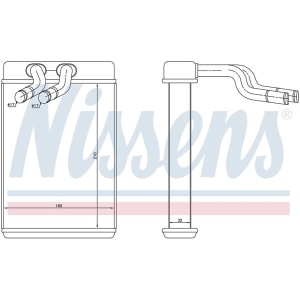 WISCO 97023-4A000 Kalorifer Radyatörü Brazıng Mt-At 210X165X42 Mm Hyundai H-1 Starex 2.4 2.5 D 2.5 T