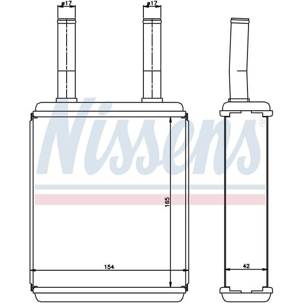 WISCO 97123-24000 Kalorifer Radyatörü Brazıng Mt-At 165X154X42 Mm Hyundai Elantra 1 1.5 I.E 1.6 I.E 