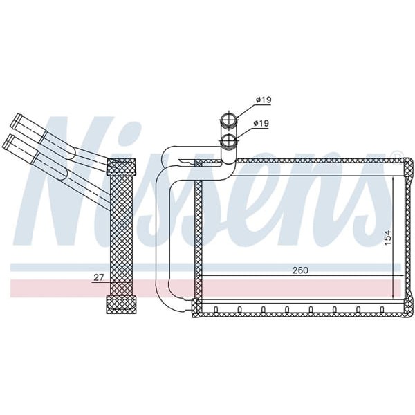 WISCO 97138-4H000 Kalorifer Radyatörü Brazıng Mt-At 270X154 Mm Hyundai H 1 Cargo 2.0 CRDI 08 - 