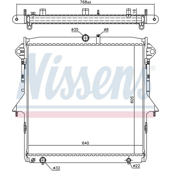 WISCO AB398005DD Su Radyatörü Brazıng Mt-At 605X628X16 Mm Ford Ranger 2.2TDCI.3.2TDCI Bt50 2.5 