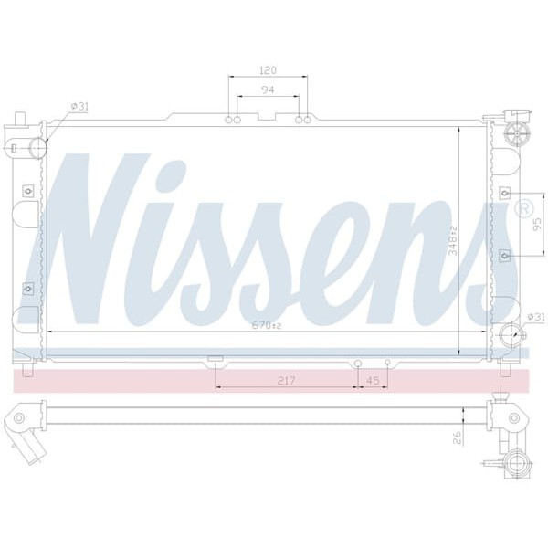 WISCO BPL7-15-200 Su Radyatörü Brazıng Mt 670X349 X16 Mm Mazda 323 Lantıs 94-98 