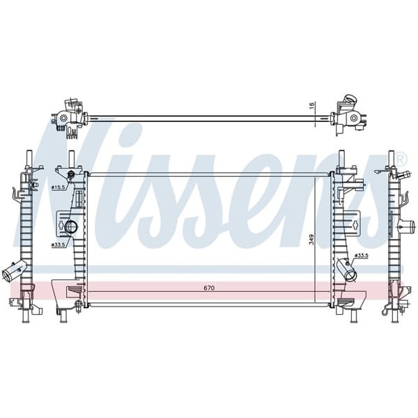 WISCO BV618005AD Su Radyatörü Brazıng Mt 670X348X16 Mm Ford Focus 1.6 Benzin 11-