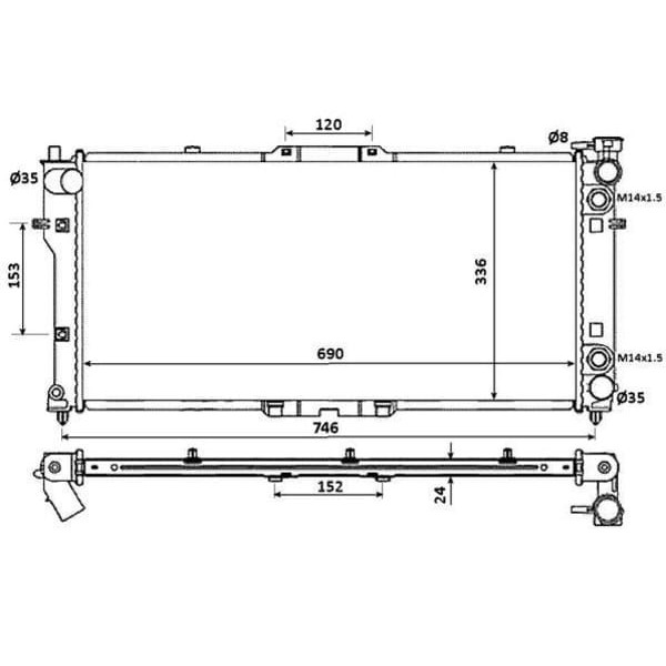 WISCO FS20-15-200E Su Radyatörü Otomatik 339X690X26 Mm Mazda 626 Mx Ge 1.8. 2.0 