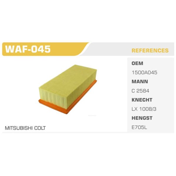 WINKEL WAF-45 Hava Filtresi Colt VI 04- 1.3 1.5 Koli: 54 Ad.