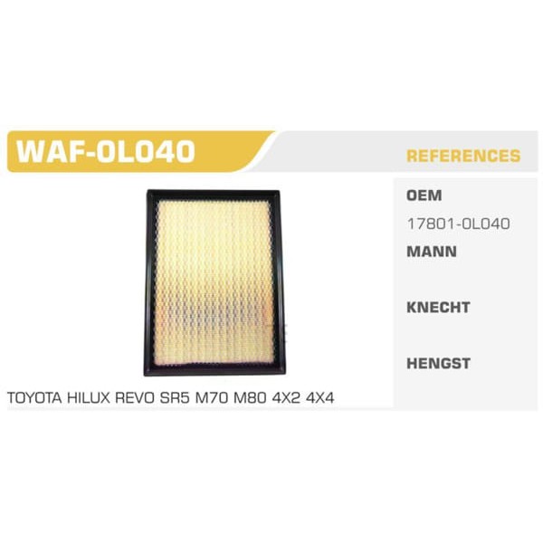 WINKEL WAF-0L040 Hava Filtresi Hilux Koli: 20 Ad.