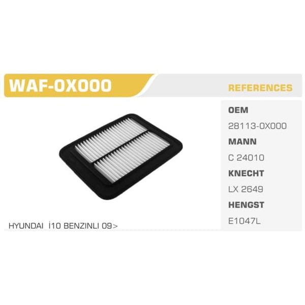 WINKEL WAF-0X000 Hava Filtresi İ10 08-11 1.1 Benzinli