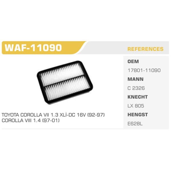WINKEL WAF-11090 Hava Filtre Corolla Ae111 1.3 98 00
