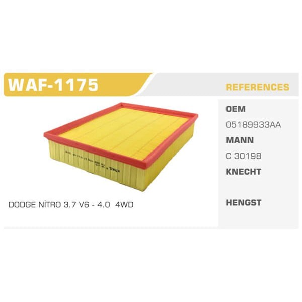 WINKEL WAF-1175 Hava Filtresi Cherokee 4X4 08- / Nıtro 07- 2.8 Crd