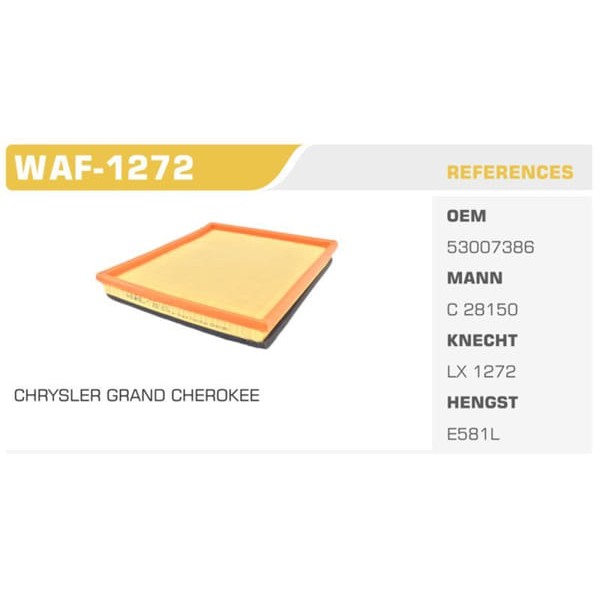 WINKEL WAF-1272 Hava Filtresi Pathfınder 05- / Grand Cherokee 91-05