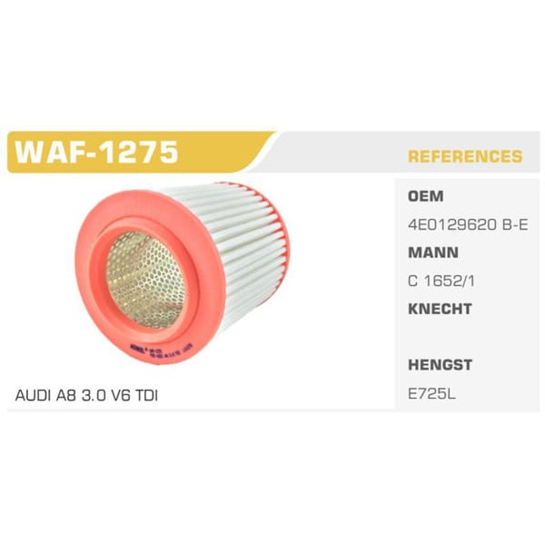 WINKEL WAF-1275 Hava Filtresi A8 03-10 3.0 V6 TDI Koli: 20 Ad.