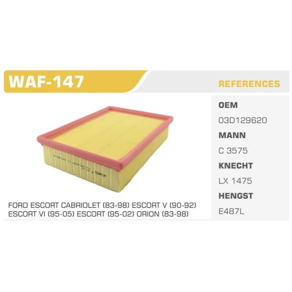 WINKEL WAF-147 Hava Filtresi Escort Clx 00- 1.4 1.6 16V