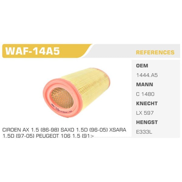 WINKEL WAF-14A5 Hava Filtresi 106 / Ax Saxo Xsara 1.5D 