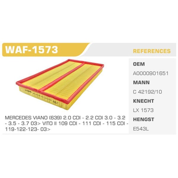 WINKEL WAF-1573 Hava Filtresi Viano W639 03- Vito W639 03-