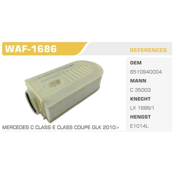 WINKEL WAF-1686 Hava Filtresi Mercedes C Serisi E Serisi Koli: 10 Ad. 