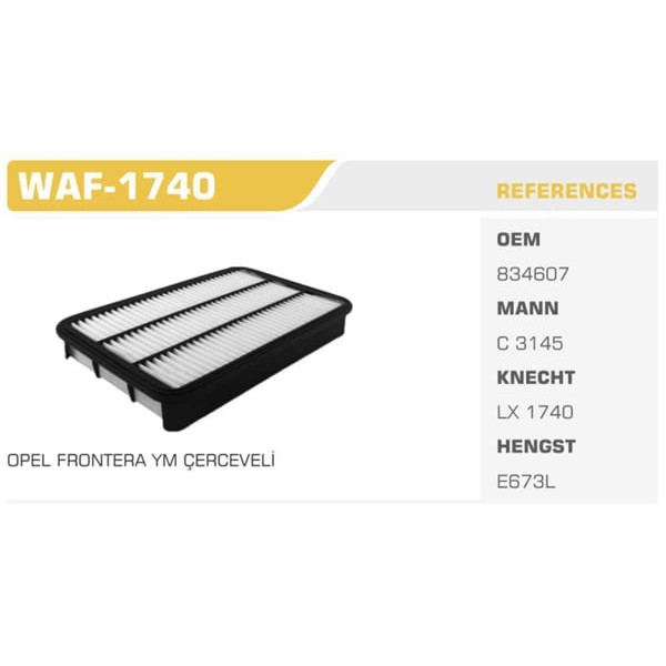 WINKEL WAF-1740 Hava Filtresi Frontera / Trooper 2.2 TDI Koli: 20 Ad.