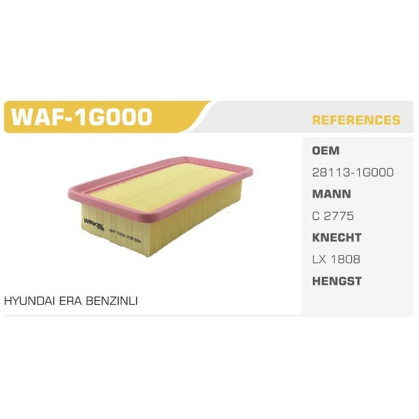 WINKEL WAF-1G000 Hava Filtresi Accent Era 07-11 / Rio II 07- Benzinli 