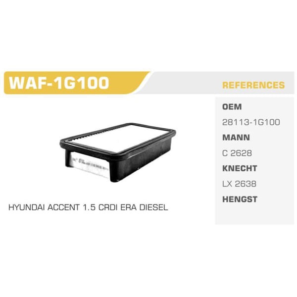 WINKEL WAF-1G100 Hava Filtresi Accent Era 07-11 1.5 CRDI 
