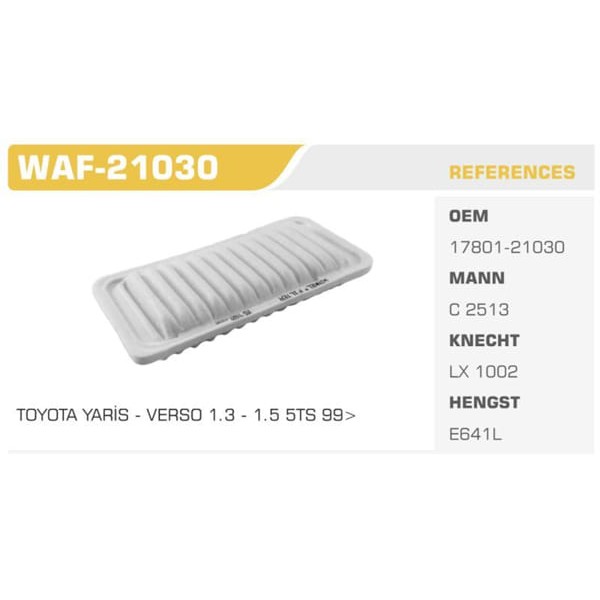 WINKEL WAF-21030 Hava Filtresi 107 / C1 / Yaris 99-05 1.0