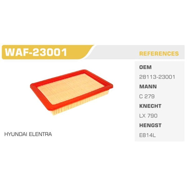 WINKEL WAF-23001 Hava Filtresi Elantra 96-00 1.6 1.8 Koli: 36 Ad.