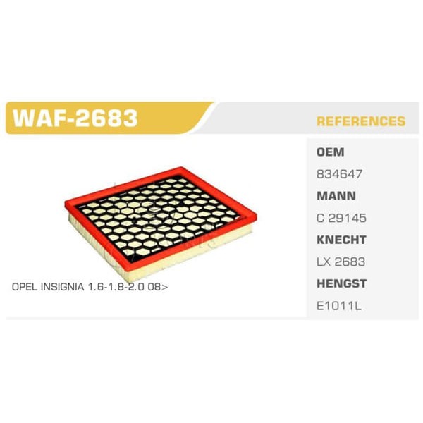 WINKEL WAF-2683 Hava Filtresi Insignia 08- 1.6 1.8 2.0 Cdtı 2.8 V6 