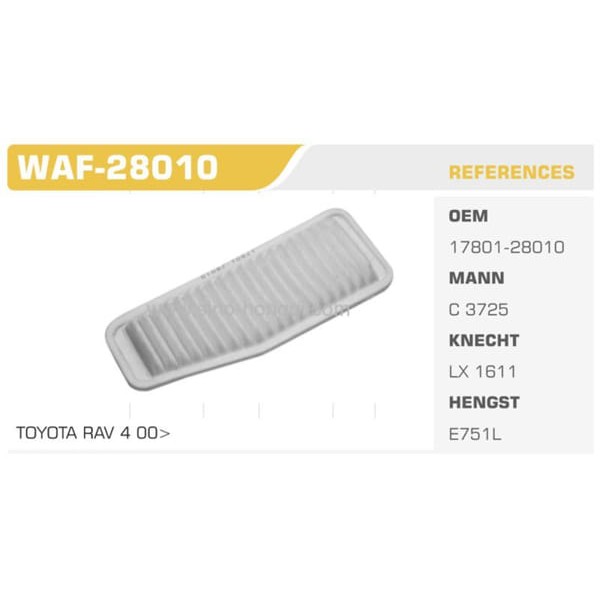 WINKEL WAF-28010 Hava Filtresi Rav4 00-05 2.4 156Hp Koli: 40 Ad. 