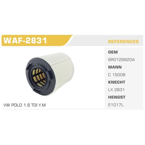 WINKEL WAF-2831 Hava Filtresi Polo 09- Passat / A1 A3 / Ibiza V / Fabia 1.2 Tsı 1.4 Tsı 1.6 TDCI 1.2