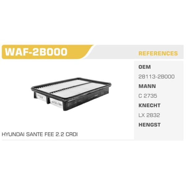 WINKEL WAF-2B000 Hava Filtresi Santafe 06-
