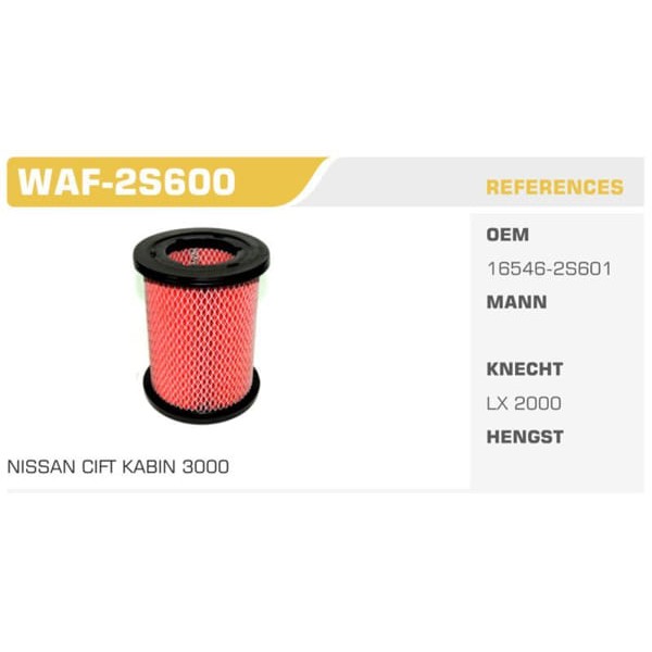 WINKEL WAF-2S600 Hava Filtresi Pıck-Up D22 98-02 2.7 Koli: 20 Ad. 