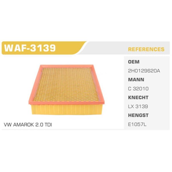 WINKEL WAF-3139 Hava Filtresi Amarok 11- 2.0 TDI 2.0 Tsı 177Ps 