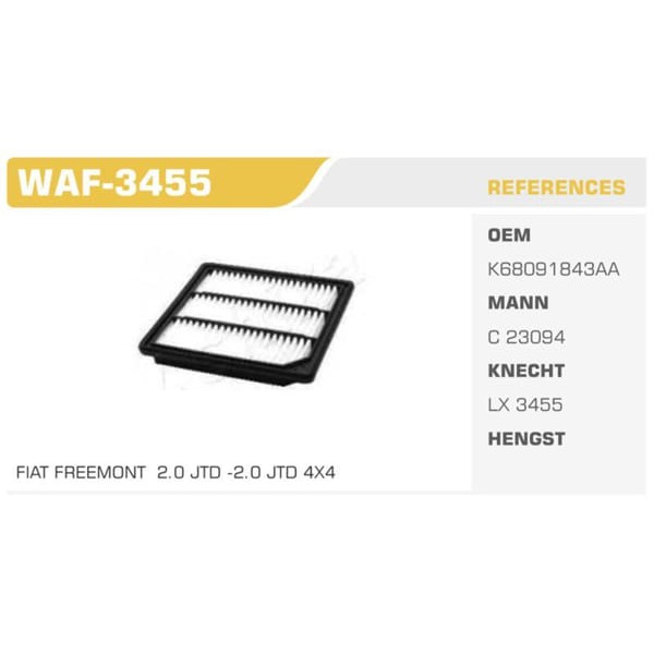 WINKEL WAF-3455 Hava Filtresi Freemont 11- 2.0 Jtd 