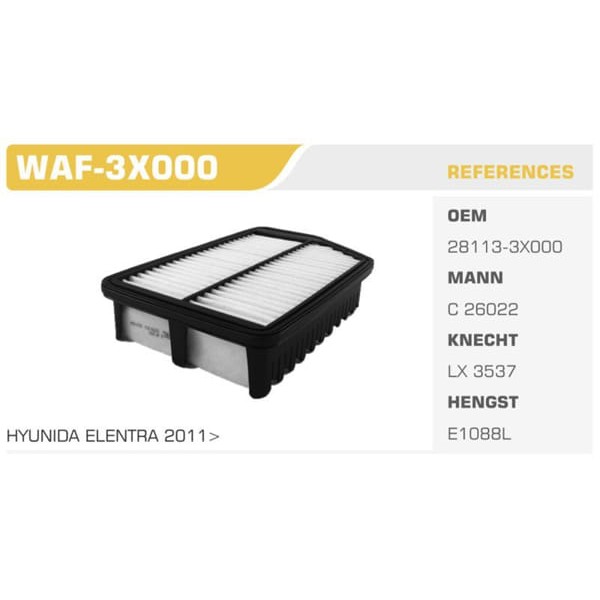 WINKEL WAF-3X000 Hava Filtresi Elantra İ30 2012- C26022 Fn0219 