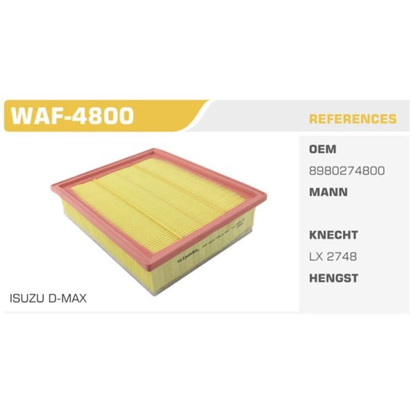 WINKEL WAF-4800 Hava Filtresi D-Max Yeni Model Koli: 24 Ad.