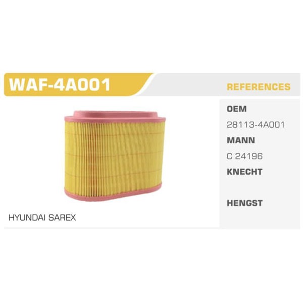 WINKEL WAF-4A001 Hava Filtresi Starex 98-08 2.5 CRDI 2.5Tcı 2.5Td