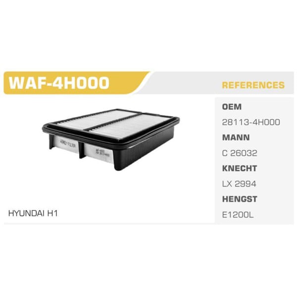 WINKEL WAF-4H000 Hava Filtresi Starex H1 08- 2.5 CRDI 