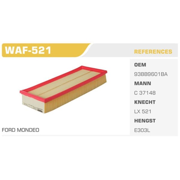 WINKEL WAF-521 Hava Filtresi Mondeo I 93- 1.8Td Koli: 20 Ad. 