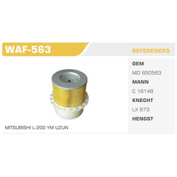 WINKEL WAF-563 Hava Filtresi L200 98-06 2.5Td 2.8Td Pajero 91- Uzun 