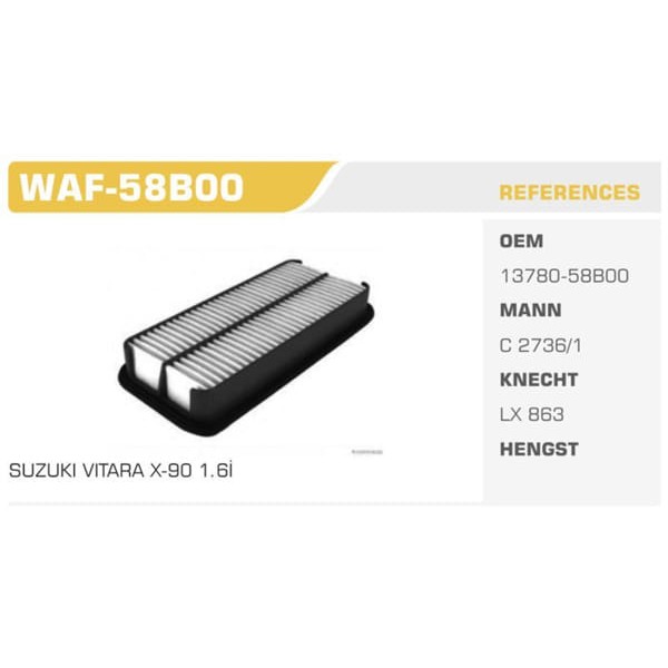 WINKEL WAF-58B00 Hava Filtresi Vitara 5D 98-03 1.6 16V Koli: 40 Ad. 