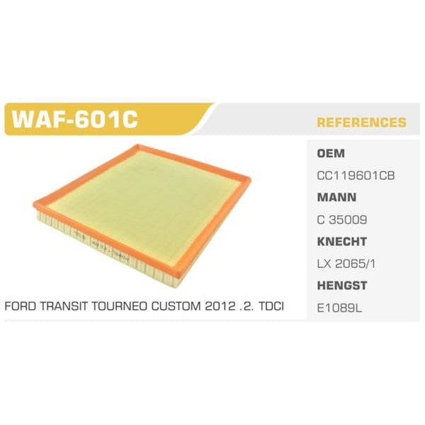 WINKEL WAF-601C Hava Filtresi Tourneo Custom 12- Transit Tourneo 07- 2.2 TDCI