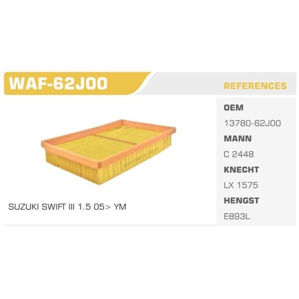 WINKEL WAF-62J00 Hava Filtresi Swift 05- 1.3 1.5 1.6 