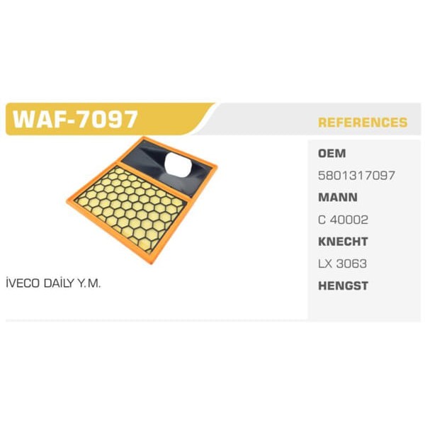 WINKEL WAF-7097 Hava Filtresi Daily 06- Koli: 12 Ad.